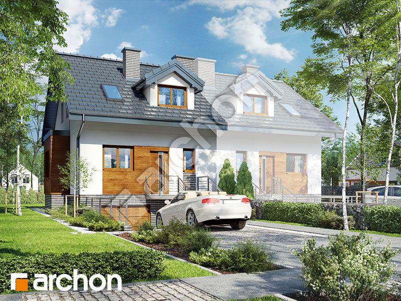 Проект будинку ARCHON+ Будинок в цикламенах 4 (ПБА) вер. 2 Вид 1