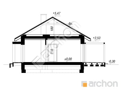 Проект дома ARCHON+ Дом в коручках 4 (Е) ВИЭ Розріз будинку