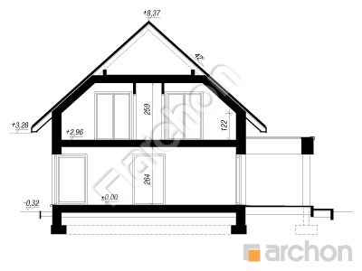 Проект дома ARCHON+ Дом в фортунеях Розріз будинку