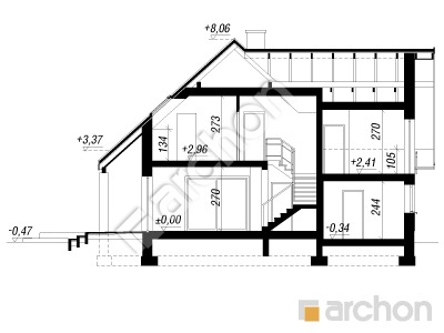 Проект дома ARCHON+ Дом в лиатрисах Розріз будинку