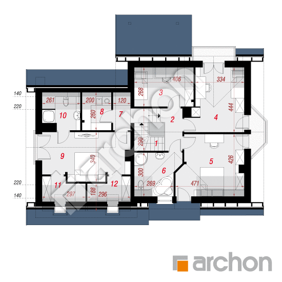 Проект будинку ARCHON+ Будинок в тамариску 4 (Г2) вер.2 План мансандри