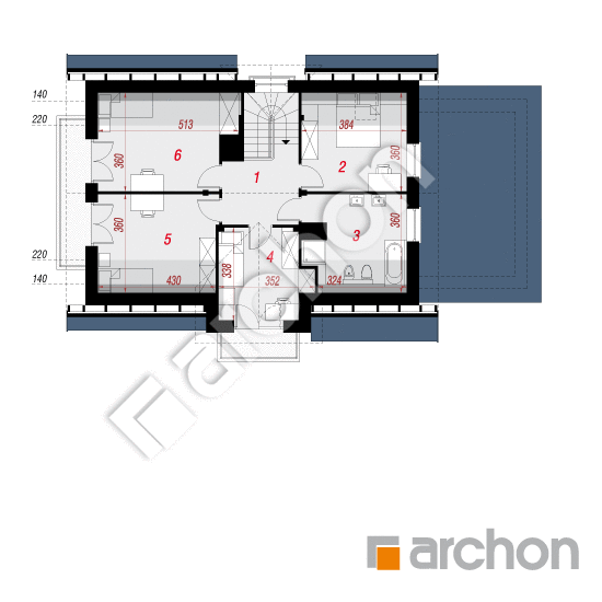 Проект будинку ARCHON+ Будинок в горошку 5 План мансандри