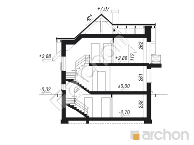 Проект дома ARCHON+ Дом в горошке 5 Розріз будинку