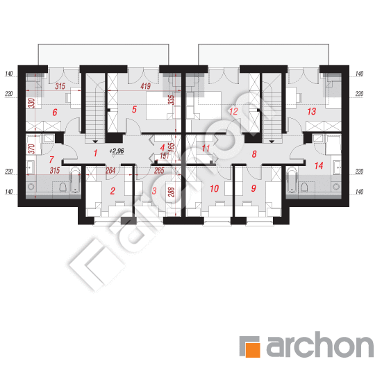 Проект будинку ARCHON+ Будинок в полині 2 (Р2) План мансандри