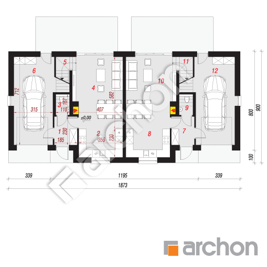 Проект будинку ARCHON+ Будинок в полині 2 (Р2) План першого поверху