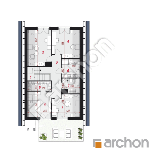 Проект дома ARCHON+ Дом в арониях 2 (Г2) План мансандри