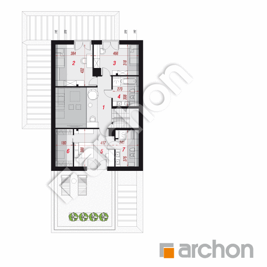 Проект будинку ARCHON+ Будинок в сантині 3 (Г2) План мансандри