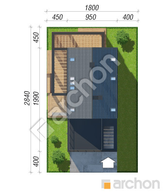 Проєкт будинку ARCHON+ Будинок в сантині 3 (Г2) Ситуація