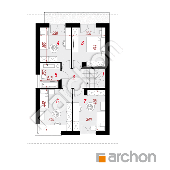 Проект дома ARCHON+ Вилла Юлия 17 План першого поверху