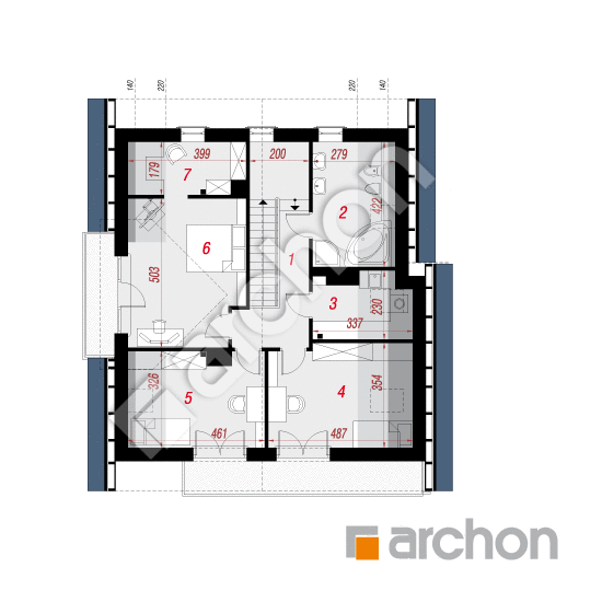 Проект будинку ARCHON+ Будинок в тим'яні 8 План мансандри