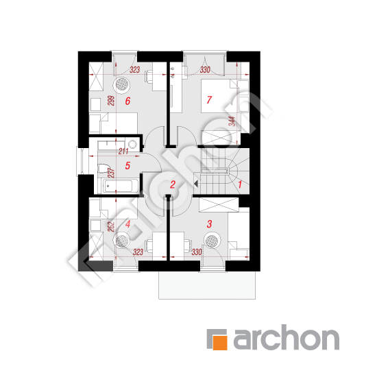 Проект дома ARCHON+ Дом в аркадиях 4 План першого поверху