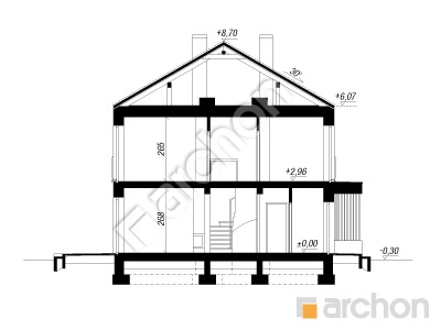 Проєкт будинку ARCHON+ Будинок в аркадіях 4 Розріз будинку