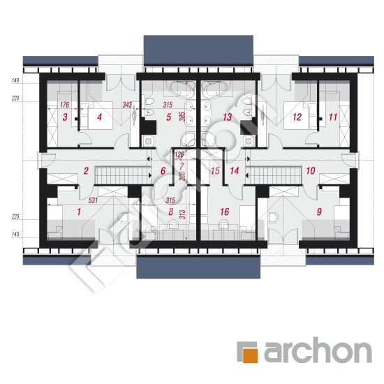 Проект дома ARCHON+ Дом в цикламенах 3 (Р2) вер. 2 План мансандри