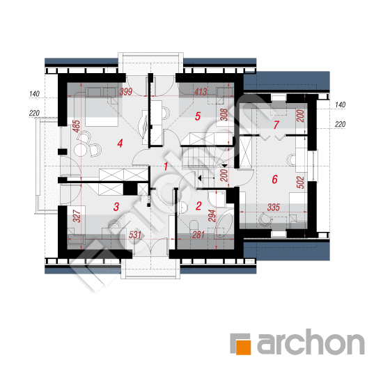 Проект будинку ARCHON+ Будинок в рододендронах 6 (Н) вер.2 План мансандри