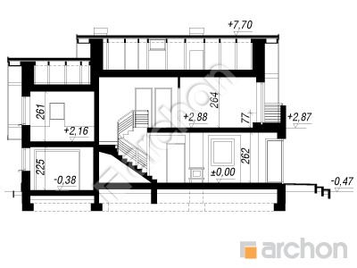 Проект дома ARCHON+ Дом в рододендронах 6 (Н) вер.2 Розріз будинку