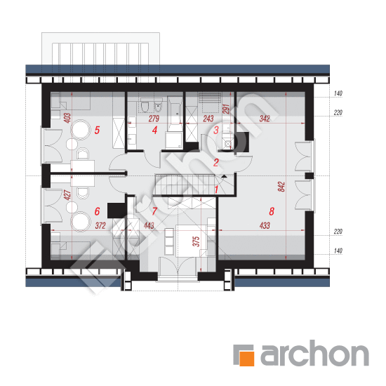 Проект будинку ARCHON+ Будинок в комміфорах 2 (П) План мансандри