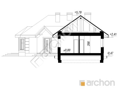 Проект дома ARCHON+ Дом в пустырнике вер.2 Розріз будинку