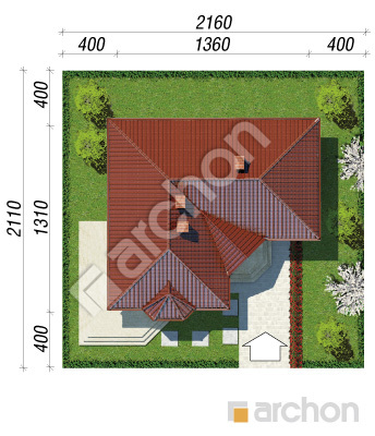 Проект дома ARCHON+ Дом в пустырнике вер.2 Ситуація