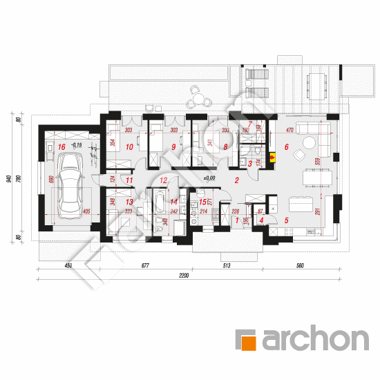 Проект дома ARCHON+ Дом в базилике 2 (Г) План першого поверху