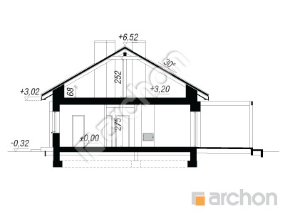 Проект дома ARCHON+ Дом в базилике 2 (Г) Розріз будинку