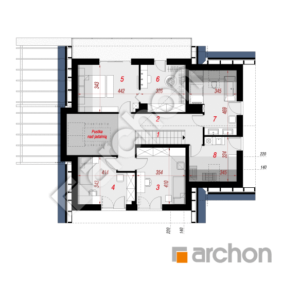 Проект будинку ARCHON+ Будинок в аморфах 4 (ГЕ) ВДЕ План мансандри