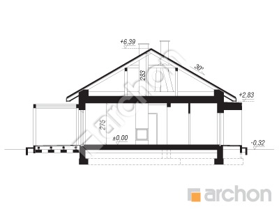 Проєкт будинку ARCHON+ Будинок під червоною горобиною 25 Розріз будинку