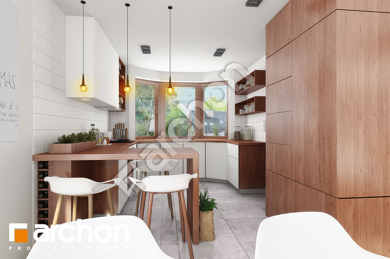 Проект дома ARCHON+ Дом в каллатеях 5 Termo вер.2 визуализация кухни 3 вид 1