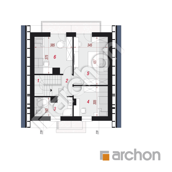 Проект будинку ARCHON+ Будинок в олеандрах вер.2 План мансандри