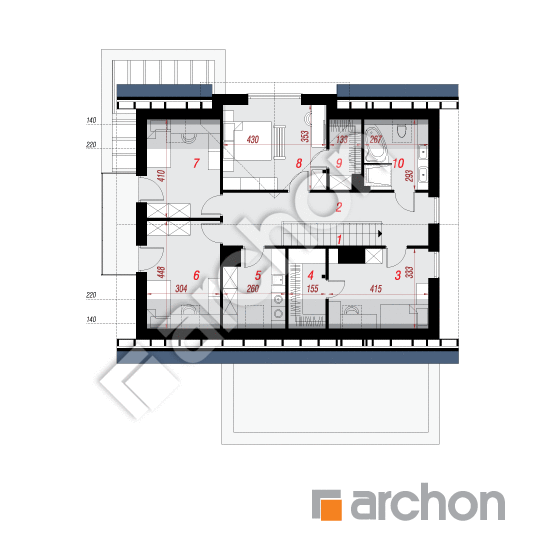 Проект дома ARCHON+ Дом в теллимах 3 (Г2) План мансандри