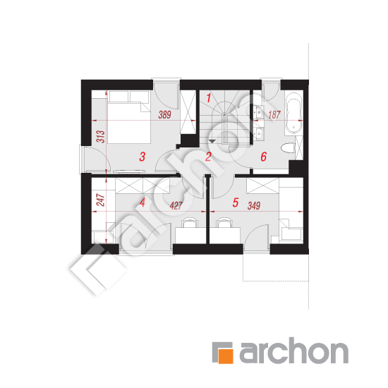 Проект будинку ARCHON+ Будинок в еверніях (Б) План мансандри