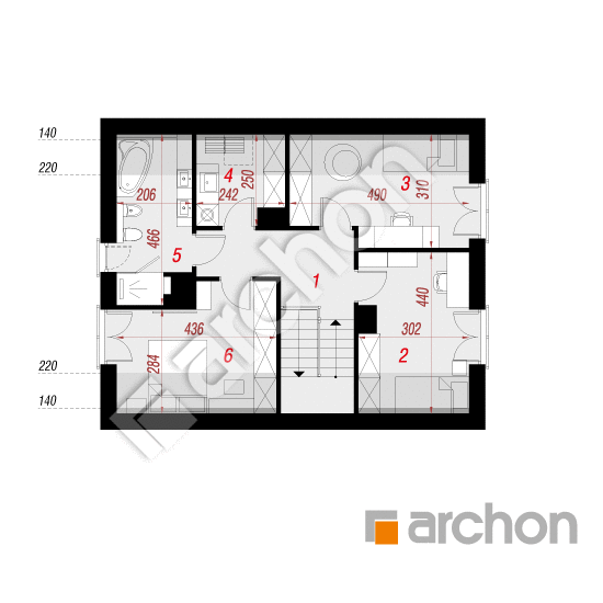 Проект дома ARCHON+ Дом в малиновках 27 План мансандри