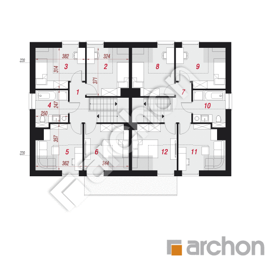 Проект будинку ARCHON+ Будинок в клематисах 20 (Р2Н) вер. 2 План мансандри