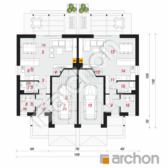 Проект будинку ARCHON+ Будинок в клематисах 20 (Р2Н) вер. 2 План першого поверху