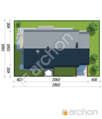 Проєкт будинку ARCHON+ Будинок в мекінтошах 3 Ситуація