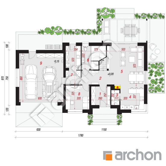 Проект будинку ARCHON+ Будинок в веймуті (Г2) План першого поверху