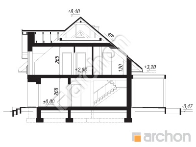 Проект дома ARCHON+ Дом в веймуте (Г2) Розріз будинку