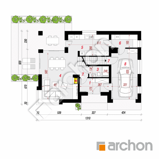 Проект будинку ARCHON+ Будинок в ізопірумі (П) План першого поверху