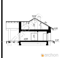 Проєкт будинку ARCHON+ Будинок у вівсянниці 4 (A) Розріз будинку