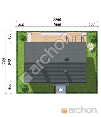 Проєкт будинку ARCHON+ Будинок в нарахнілах 6 Ситуація