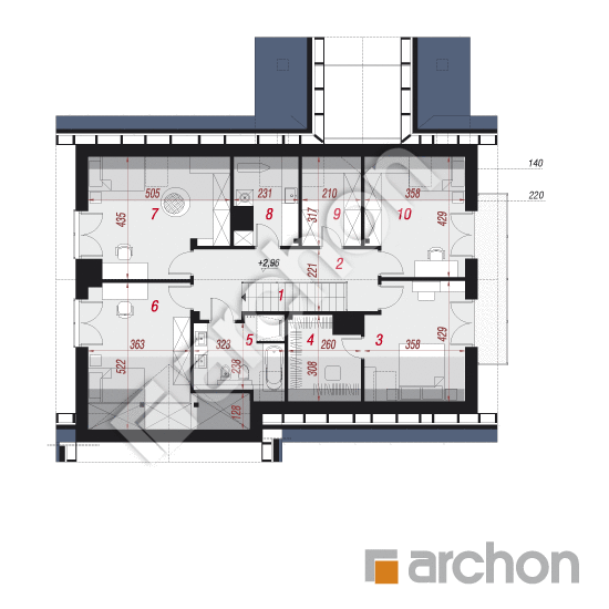 Проект будинку ARCHON+ Будинок в аурорах 11 (Г2А) План мансандри