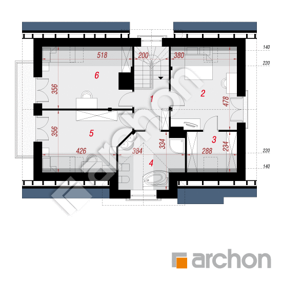 Проект будинку ARCHON+ Будинок в горошку 4 вер.2 План мансандри