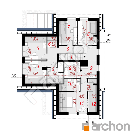 Проект дома ARCHON+ Дом в мирабилисахм 3 (Г2) План мансандри