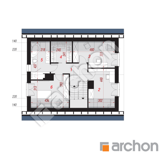 Проект будинку ARCHON+ Будинок в малинівці 11 (П) План мансандри