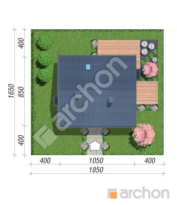 Проєкт будинку ARCHON+ Будинок в малинівці 11 (П) Ситуація
