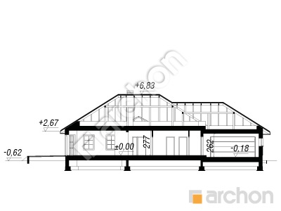 Проект дома ARCHON+ Дом в гаурах 6 (Г2) Розріз будинку