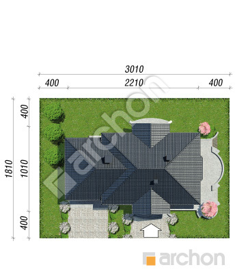 Проект дома ARCHON+ Дом в гаурах 6 (Г2) Ситуація