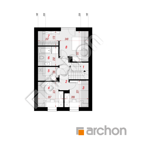 Проект дома ARCHON+ Дом в куркуме 3 План мансандри