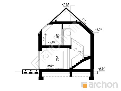 Проект дома ARCHON+ Дом в куркуме 3 Розріз будинку