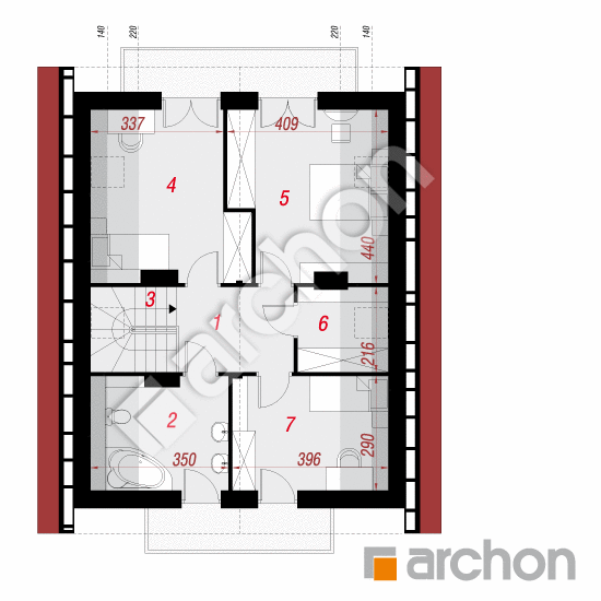 Проект будинку ARCHON+ Будинок в примулах 2 вер. 2 План мансандри