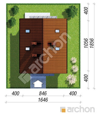Проект дома ARCHON+ Дом в примулах 2 вер. 2 Ситуація